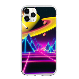 Чехол для iPhone 11 Pro Max матовый с принтом САТУРН в Белгороде, Силикон |  | bright | colorful | cool | disco | music | music lover | retro | speaker | tape recorder | technique | vintage | винтаж | динамик | диско | магнитофон | меломан | музыка | неон | разноцветный | ретро | техника