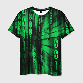 Мужская футболка 3D с принтом МАТРИЦА в Белгороде, 100% полиэфир | прямой крой, круглый вырез горловины, длина до линии бедер | agent smith | hugo weaving | keanu reeves | the matrix | киану ривз | код | матрица | матрица 4 | нео | цифры
