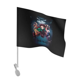 Флаг для автомобиля с принтом Kimetsu no Yaiba в Белгороде, 100% полиэстер | Размер: 30*21 см | blade of demon | demon slayer | kimetsu no yaiba | клинок | рассекающий демонов