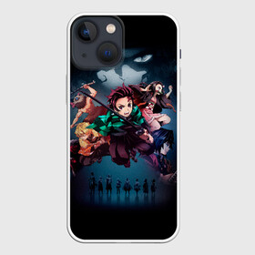 Чехол для iPhone 13 mini с принтом Kimetsu no Yaiba на черном в Белгороде,  |  | blade of demon | demon slayer | kimetsu no yaiba | клинок | рассекающий демонов