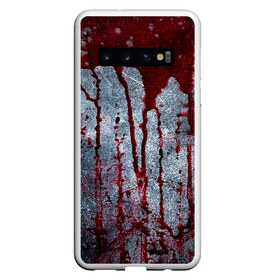 Чехол для Samsung Galaxy S10 с принтом Кровь на металле в Белгороде, Силикон | Область печати: задняя сторона чехла, без боковых панелей | blood | bloody | horror | texture | абстракция | брызги | в крови | краска | красная краска | кровавая | кровь | текстура | ужас