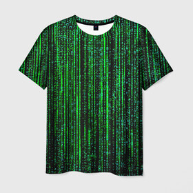 Мужская футболка 3D с принтом МАТРИЦА КАК В КИНО в Белгороде, 100% полиэфир | прямой крой, круглый вырез горловины, длина до линии бедер | agent smith | hugo weaving | keanu reeves | the matrix | киану ривз | код | матрица | матрица 4 | нео | цифры