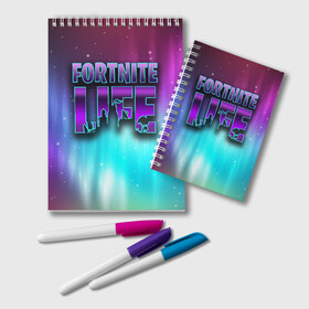 Блокнот с принтом Fortnite LIFE в Белгороде, 100% бумага | 48 листов, плотность листов — 60 г/м2, плотность картонной обложки — 250 г/м2. Листы скреплены удобной пружинной спиралью. Цвет линий — светло-серый
 | Тематика изображения на принте: battle | fortnite | funny | kills | royale | save | season | the | twitch | world | битва | борьба | зомби | королевская | оружие | скины | стратегия | фортнайт