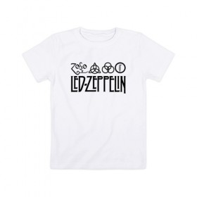 Детская футболка хлопок с принтом Led Zeppelin в Белгороде, 100% хлопок | круглый вырез горловины, полуприлегающий силуэт, длина до линии бедер | Тематика изображения на принте: led | led zeppelin | блюз | группа | джимми пейдж | джон генри бонэм | джон пол джонс | лед зепелен | лед зеппелин | метал | роберт плант | рок | тяжелый | фолк | хард | хардрок | хеви | хевиметал