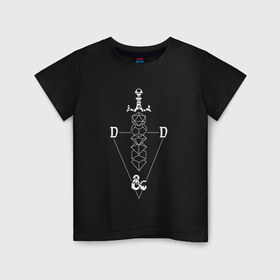 Детская футболка хлопок с принтом D&D в Белгороде, 100% хлопок | круглый вырез горловины, полуприлегающий силуэт, длина до линии бедер | dd | dungeon  dragons | dungeon and dragons | данжен энд дрэгонс | днд | игра | настольная игра | подземелья и драконы