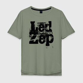 Мужская футболка хлопок Oversize с принтом LedZep в Белгороде, 100% хлопок | свободный крой, круглый ворот, “спинка” длиннее передней части | led | led zep | led zeppelin | ledzep | lz | zoso | группа | джимми пейдж | джон генри бонэм | джон пол джонс | зосо | лед зепелен | лед зеппелин | ледзепелен | ледзеппелин | роберт плант | рок
