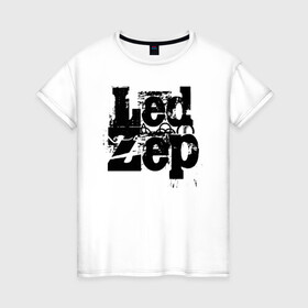 Женская футболка хлопок с принтом LedZep в Белгороде, 100% хлопок | прямой крой, круглый вырез горловины, длина до линии бедер, слегка спущенное плечо | led | led zep | led zeppelin | ledzep | lz | zoso | группа | джимми пейдж | джон генри бонэм | джон пол джонс | зосо | лед зепелен | лед зеппелин | ледзепелен | ледзеппелин | роберт плант | рок
