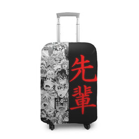 Чехол для чемодана 3D с принтом SENPAI (JAPAN 02) в Белгороде, 86% полиэфир, 14% спандекс | двустороннее нанесение принта, прорези для ручек и колес | ahegao | anime | japan | manga | sempai | senpai | аниме | ахегао | лицо | манга | семпай | сенпай | япония