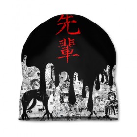 Шапка 3D с принтом SENPAI (JAPAN 01) в Белгороде, 100% полиэстер | универсальный размер, печать по всей поверхности изделия | Тематика изображения на принте: ahegao | anime | japan | manga | sempai | senpai | аниме | ахегао | лицо | манга | семпай | сенпай | япония