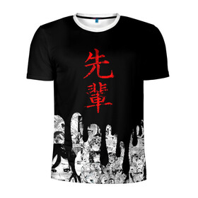 Мужская футболка 3D спортивная с принтом SENPAI (JAPAN 01) в Белгороде, 100% полиэстер с улучшенными характеристиками | приталенный силуэт, круглая горловина, широкие плечи, сужается к линии бедра | ahegao | anime | japan | manga | sempai | senpai | аниме | ахегао | лицо | манга | семпай | сенпай | япония