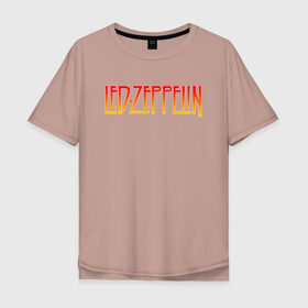 Мужская футболка хлопок Oversize с принтом Led Zeppelin в Белгороде, 100% хлопок | свободный крой, круглый ворот, “спинка” длиннее передней части | led zeppelin | лед зеппелин