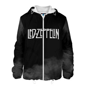 Мужская куртка 3D с принтом Led Zeppelin в Белгороде, ткань верха — 100% полиэстер, подклад — флис | прямой крой, подол и капюшон оформлены резинкой с фиксаторами, два кармана без застежек по бокам, один большой потайной карман на груди. Карман на груди застегивается на липучку | Тематика изображения на принте: led zeppelin | лед зеппелин