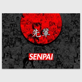 Поздравительная открытка с принтом SENPAI (JAPAN 07) в Белгороде, 100% бумага | плотность бумаги 280 г/м2, матовая, на обратной стороне линовка и место для марки
 | ahegao | anime | japan | manga | sempai | senpai | аниме | ахегао | лицо | манга | семпай | сенпай | япония