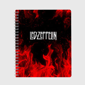 Тетрадь с принтом Led Zeppelin в Белгороде, 100% бумага | 48 листов, плотность листов — 60 г/м2, плотность картонной обложки — 250 г/м2. Листы скреплены сбоку удобной пружинной спиралью. Уголки страниц и обложки скругленные. Цвет линий — светло-серый
 | led zeppelin | лед зеппелин
