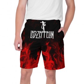Мужские шорты 3D с принтом Led Zeppelin в Белгороде,  полиэстер 100% | прямой крой, два кармана без застежек по бокам. Мягкая трикотажная резинка на поясе, внутри которой широкие завязки. Длина чуть выше колен | Тематика изображения на принте: led zeppelin | лед зеппелин