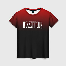 Женская футболка 3D с принтом Led Zeppelin в Белгороде, 100% полиэфир ( синтетическое хлопкоподобное полотно) | прямой крой, круглый вырез горловины, длина до линии бедер | led zeppelin | лед зеппелин