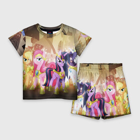 Детский костюм с шортами 3D с принтом PONY в Белгороде,  |  | my little pony | pinkie pie | scootaloo | spike | sweaty balls | искорка | крошка бель | маленькие пони | мульфтфильм | пони | скутолу | эппл блум