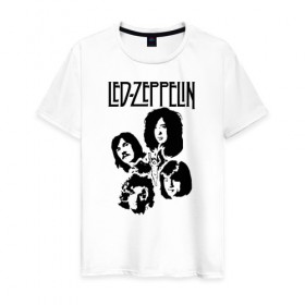Мужская футболка хлопок с принтом Led Zeppelin в Белгороде, 100% хлопок | прямой крой, круглый вырез горловины, длина до линии бедер, слегка спущенное плечо. | led | led zep | led zeppelin | ledzep | lz | zoso | группа | джимми пейдж | джон генри бонэм | джон пол джонс | зосо | лед зепелен | лед зеппелин | ледзепелен | ледзеппелин | роберт плант | рок