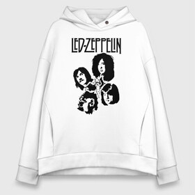 Женское худи Oversize хлопок с принтом Led Zeppelin в Белгороде, френч-терри — 70% хлопок, 30% полиэстер. Мягкий теплый начес внутри —100% хлопок | боковые карманы, эластичные манжеты и нижняя кромка, капюшон на магнитной кнопке | led | led zep | led zeppelin | ledzep | lz | zoso | группа | джимми пейдж | джон генри бонэм | джон пол джонс | зосо | лед зепелен | лед зеппелин | ледзепелен | ледзеппелин | роберт плант | рок