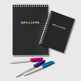 Блокнот с принтом Вrazzers crew (двухсторонняя) в Белгороде, 100% бумага | 48 листов, плотность листов — 60 г/м2, плотность картонной обложки — 250 г/м2. Листы скреплены удобной пружинной спиралью. Цвет линий — светло-серый
 | brazers | brazzers | brazzers crew | бразерс | браззерс