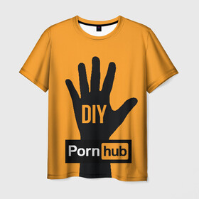 Мужская футболка 3D с принтом Pornhub (двухсторонняя) в Белгороде, 100% полиэфир | прямой крой, круглый вырез горловины, длина до линии бедер | 