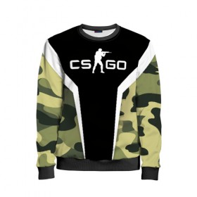 Детский свитшот 3D с принтом CS:GO Camouflage в Белгороде, 100% полиэстер | свободная посадка, прямой крой, мягкая тканевая резинка на рукавах и понизу свитшота | Тематика изображения на принте: conter | counter | cs go | csgo | global | offensive | strike | контер | кс го | ксго | страйк