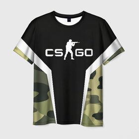 Мужская футболка 3D с принтом CS:GO Camouflage в Белгороде, 100% полиэфир | прямой крой, круглый вырез горловины, длина до линии бедер | conter | counter | cs go | csgo | global | offensive | strike | контер | кс го | ксго | страйк