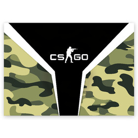 Поздравительная открытка с принтом CS:GO Camouflage в Белгороде, 100% бумага | плотность бумаги 280 г/м2, матовая, на обратной стороне линовка и место для марки
 | conter | counter | cs go | csgo | global | offensive | strike | контер | кс го | ксго | страйк