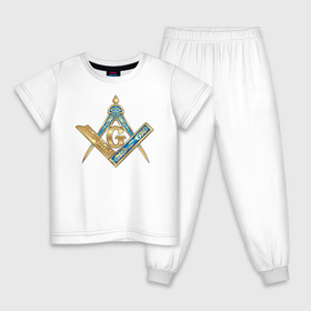 Детская пижама хлопок с принтом Masons в Белгороде, 100% хлопок |  брюки и футболка прямого кроя, без карманов, на брюках мягкая резинка на поясе и по низу штанин
 | masons | доллар | елита | ложе | масоны