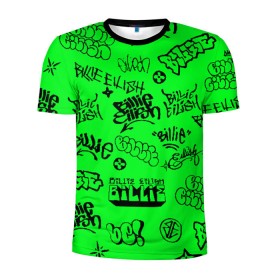 Мужская футболка 3D спортивная с принтом Billie Eilish graffiti в Белгороде, 100% полиэстер с улучшенными характеристиками | приталенный силуэт, круглая горловина, широкие плечи, сужается к линии бедра | billie | eilish | graffiti | айлиш | билли | граффити | татуировки