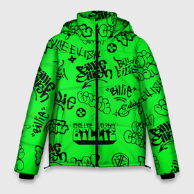 Мужская зимняя куртка 3D с принтом Billie Eilish graffiti в Белгороде, верх — 100% полиэстер; подкладка — 100% полиэстер; утеплитель — 100% полиэстер | длина ниже бедра, свободный силуэт Оверсайз. Есть воротник-стойка, отстегивающийся капюшон и ветрозащитная планка. 

Боковые карманы с листочкой на кнопках и внутренний карман на молнии. | billie | eilish | graffiti | айлиш | билли | граффити | татуировки
