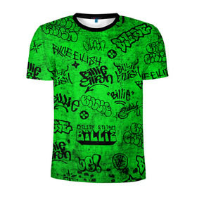 Мужская футболка 3D спортивная с принтом Billie Eilish Graffiti Grunge в Белгороде, 100% полиэстер с улучшенными характеристиками | приталенный силуэт, круглая горловина, широкие плечи, сужается к линии бедра | billie | eilish | graffiti | grunge | айлиш | билли | граффити | татуировки