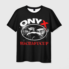 Мужская футболка 3D с принтом Onyx в Белгороде, 100% полиэфир | прямой крой, круглый вырез горловины, длина до линии бедер | Тематика изображения на принте: fredro starr | onyx | rap | sonny seeza | sticky fingaz | оникс | рэп