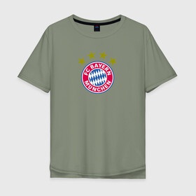 Мужская футболка хлопок Oversize с принтом BAYERN MUNCHEN  в Белгороде, 100% хлопок | свободный крой, круглый ворот, “спинка” длиннее передней части | fc bayern munchen | football | germany | logo | sport | бавария мюнхен | германия | лига | лого | спорт | фк | футбол | футбольный клуб | эмблема