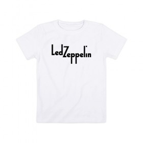 Детская футболка хлопок с принтом Led Zeppelin в Белгороде, 100% хлопок | круглый вырез горловины, полуприлегающий силуэт, длина до линии бедер | Тематика изображения на принте: 