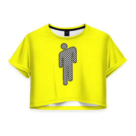 Женская футболка Cropp-top с принтом billie eilish в Белгороде, 100% полиэстер | круглая горловина, длина футболки до линии талии, рукава с отворотами | billie | billie eilish | eilish | pop | айлиш | билли | инди поп | поп