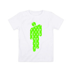 Детская футболка хлопок с принтом BILLIE EILISH - Blohsh в Белгороде, 100% хлопок | круглый вырез горловины, полуприлегающий силуэт, длина до линии бедер | 