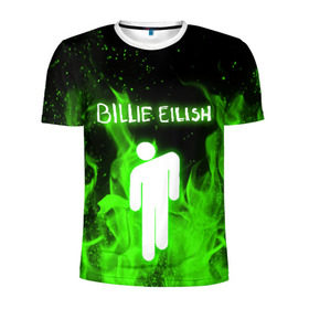 Мужская футболка 3D спортивная с принтом BILLIE EILISH в Белгороде, 100% полиэстер с улучшенными характеристиками | приталенный силуэт, круглая горловина, широкие плечи, сужается к линии бедра | bad guy | billie eilish | lovely billie | беляш. | билли айлиш | бэд гай