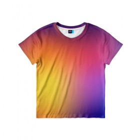 Детская футболка 3D с принтом Abstract gradient colors в Белгороде, 100% гипоаллергенный полиэфир | прямой крой, круглый вырез горловины, длина до линии бедер, чуть спущенное плечо, ткань немного тянется | abstract | colors | gradient | абстракция | градиент | перелив | цвет | цветовой
