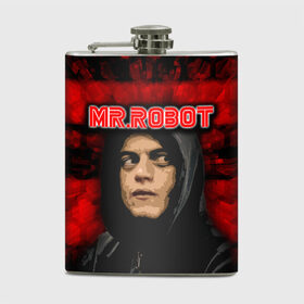 Фляга с принтом Mr.robot в Белгороде, металлический корпус | емкость 0,22 л, размер 125 х 94 мм. Виниловая наклейка запечатывается полностью | robot | драма | мистер | мистер робот | психологический триллер | рами малек | робот | технотриллер