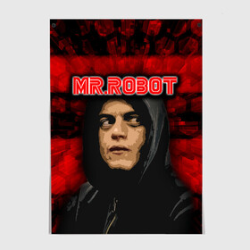 Постер с принтом Mr.robot  в Белгороде, 100% бумага
 | бумага, плотность 150 мг. Матовая, но за счет высокого коэффициента гладкости имеет небольшой блеск и дает на свету блики, но в отличии от глянцевой бумаги не покрыта лаком | robot | драма | мистер | мистер робот | психологический триллер | рами малек | робот | технотриллер