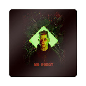 Магнит виниловый Квадрат с принтом Мистер Робот в Белгороде, полимерный материал с магнитным слоем | размер 9*9 см, закругленные углы | mr. robot | мистер робот | сериал | фильм | хакер | элиот | эллиот