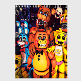 Скетчбук с принтом FIVE NIGHTS AT FREDDYS в Белгороде, 100% бумага
 | 48 листов, плотность листов — 100 г/м2, плотность картонной обложки — 250 г/м2. Листы скреплены сверху удобной пружинной спиралью | 5 ночей с фредди | animation | bonnie | chica | five nights at freddys | fnaf | foxy | freddy | funny | horror | scary | бонни | майк | пять | ужас | фнаф | фокси | фредди | чика | шмидт