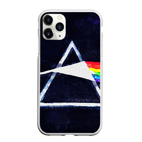 Чехол для iPhone 11 Pro матовый с принтом PINK FLOYD в Белгороде, Силикон |  | music | pink floyd | the dark side of the moon | космос | луна | музыка | пинк флойд | призма | рок | треугольник | триангулярная призма