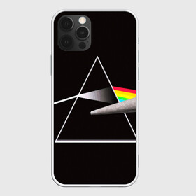 Чехол для iPhone 12 Pro с принтом PINK FLOYD в Белгороде, силикон | область печати: задняя сторона чехла, без боковых панелей | music | pink floyd | the dark side of the moon | космос | луна | музыка | пинк флойд | призма | рок | треугольник | триангулярная призма