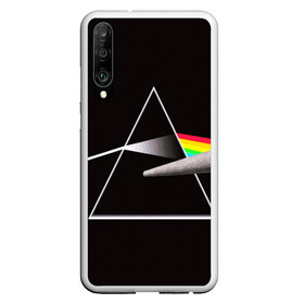 Чехол для Honor P30 с принтом PINK FLOYD в Белгороде, Силикон | Область печати: задняя сторона чехла, без боковых панелей | Тематика изображения на принте: music | pink floyd | the dark side of the moon | космос | луна | музыка | пинк флойд | призма | рок | треугольник | триангулярная призма