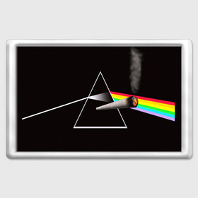 Магнит 45*70 с принтом PINK FLOYD в Белгороде, Пластик | Размер: 78*52 мм; Размер печати: 70*45 | music | pink floyd | the dark side of the moon | космос | луна | музыка | пинк флойд | призма | рок | треугольник | триангулярная призма