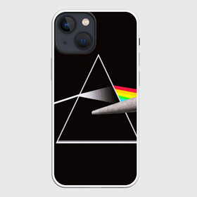 Чехол для iPhone 13 mini с принтом PINK FLOYD в Белгороде,  |  | music | pink floyd | the dark side of the moon | космос | луна | музыка | пинк флойд | призма | рок | треугольник | триангулярная призма