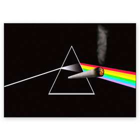 Поздравительная открытка с принтом PINK FLOYD в Белгороде, 100% бумага | плотность бумаги 280 г/м2, матовая, на обратной стороне линовка и место для марки
 | music | pink floyd | the dark side of the moon | космос | луна | музыка | пинк флойд | призма | рок | треугольник | триангулярная призма