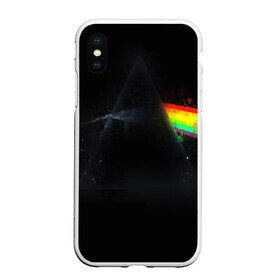 Чехол для iPhone XS Max матовый с принтом PINK FLOYD в Белгороде, Силикон | Область печати: задняя сторона чехла, без боковых панелей | Тематика изображения на принте: music | pink floyd | the dark side of the moon | космос | луна | музыка | пинк флойд | призма | рок | треугольник | триангулярная призма